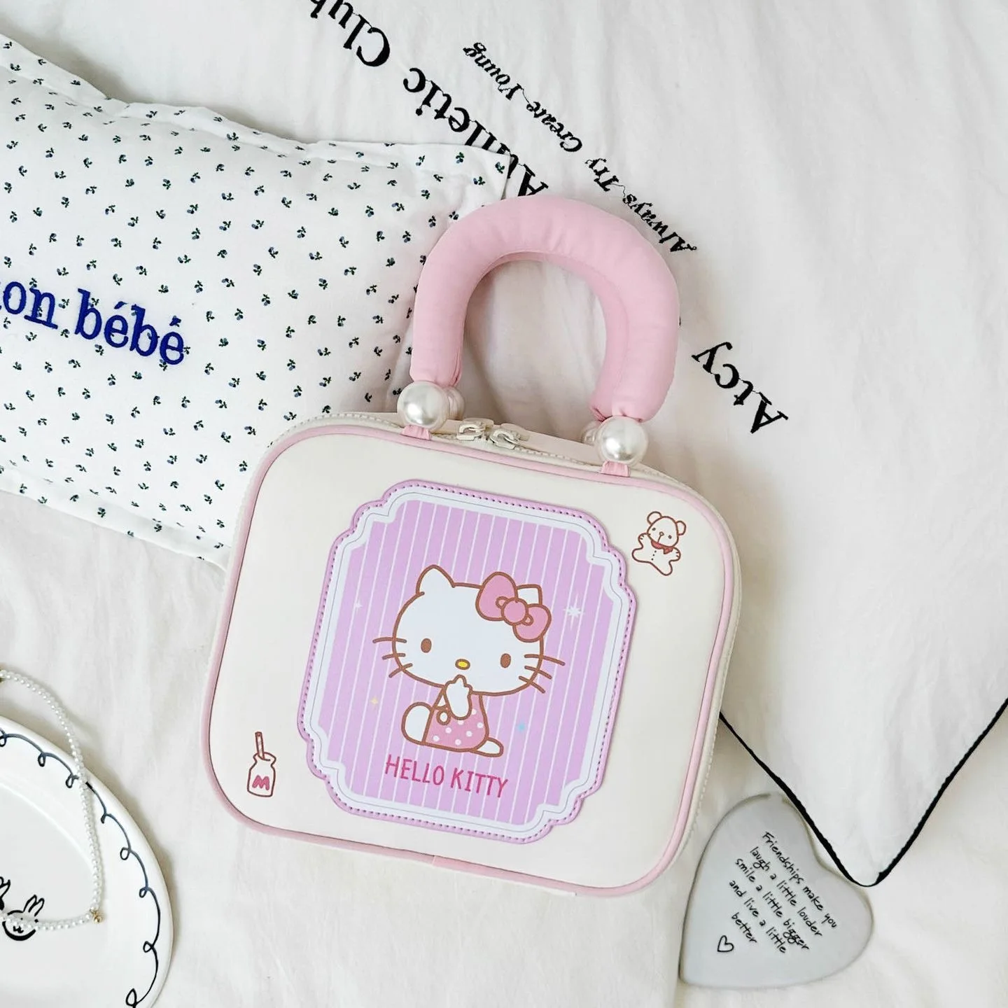 Sanrio Cute Pink My Melody Handtas Cosmetische Pouch Grote Capaciteit Reistas Cosmetische Organizer Dagelijkse Reis Opbergtas Vakantiecadeau