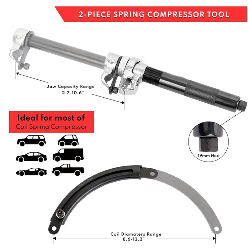 Coil Spring Compressor Tool Extendable Bracket Heavy Duty Strut Spring Compressor Tool Capacity For Car Truck