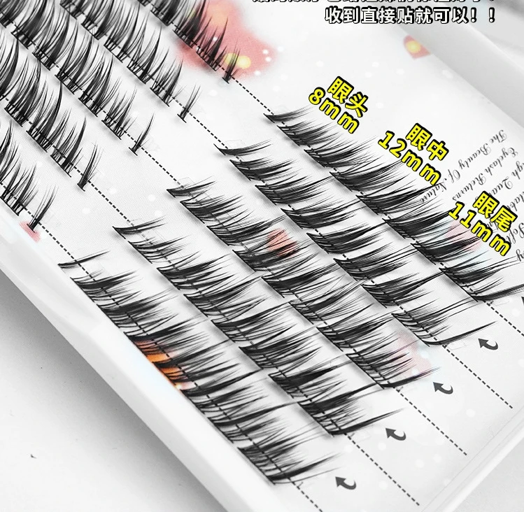 Mix 3D Flauschige Einzelwimpernverlängerung Segmentierte Natürliche Nerz-Wimpern für den Fuchsaugen-Effekt Individuelle Falsche Wimpern – Detail 3
