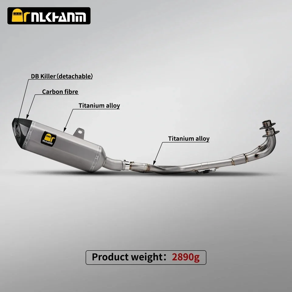 AK550 Generation-2 Motorcycle Exhaust Full Titanium Alloy System Modification AK Titanium Carbon Muffler for KYMCO AK550！