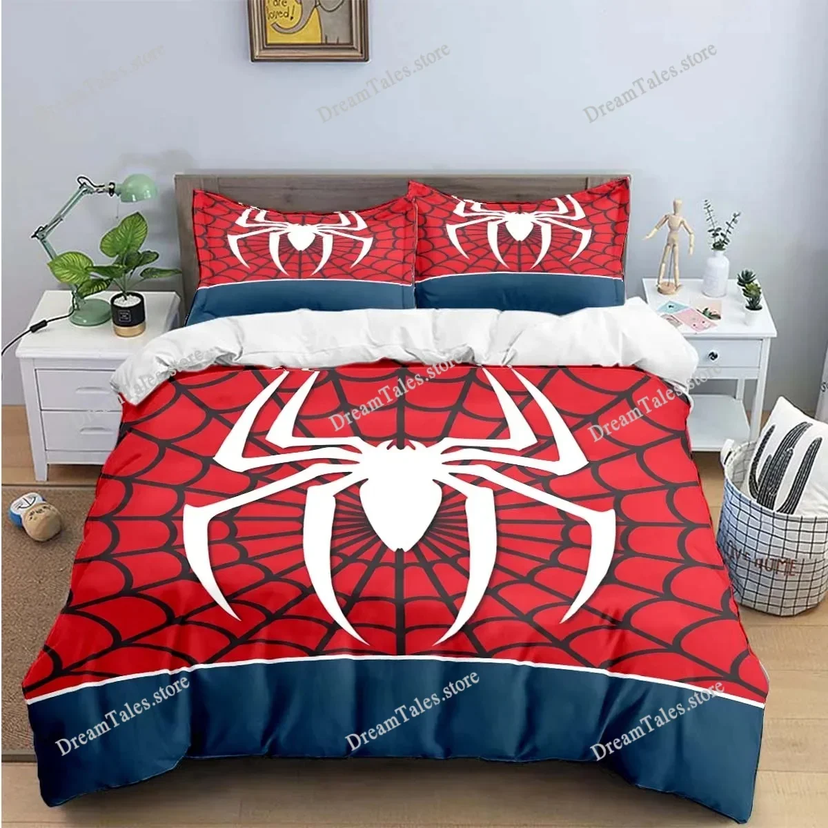 Fashion 3D Exquisite Red、black Spider Anime Digital Printing Bedding Set Duvet Cover Comforter Bed  Youth Kids Girl Boys Gift