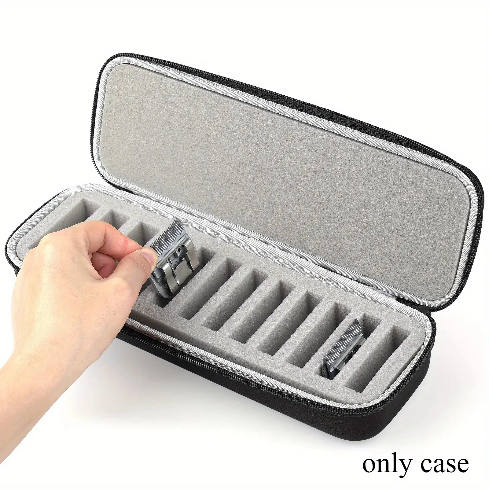 Zippered Hard Shell Desk Organizer Box, Portable Storage Holder for Small Accessories, Compact & Neat Desktop Container