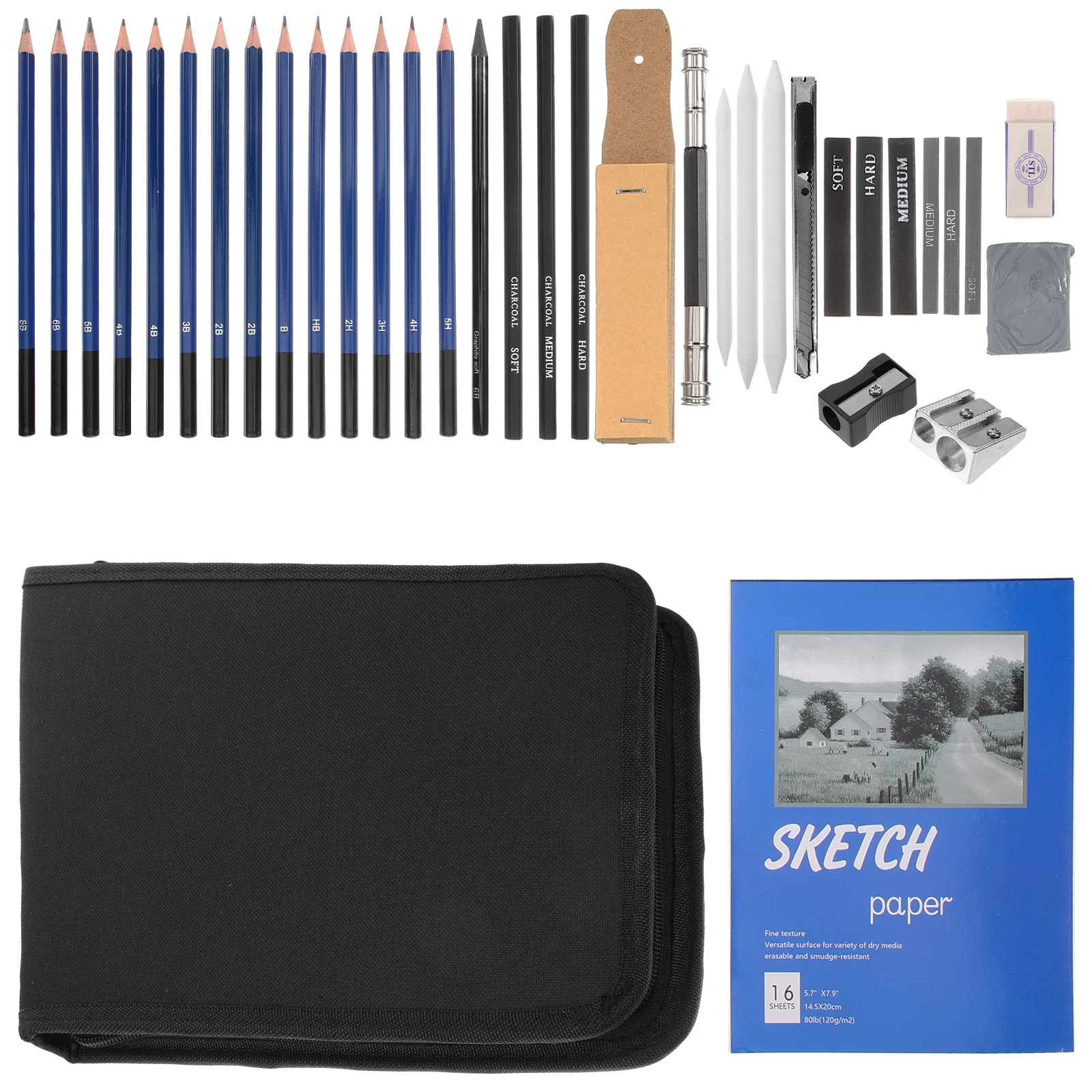 

1Set Sketch Kit Drawing Art Portable Lightweight Drawing Pencils Sketching Supplies for DIY Students Artists