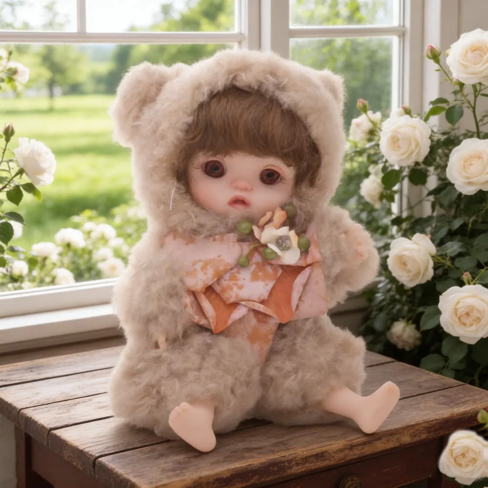 دمية دب ناعمة من كلوفراي بطول 10 بوصات، دمية واقعية تشبه المولود الجديد مع أطراف متحركة، دمية طفل حقيقية مع ملابس وألعاب كهدية