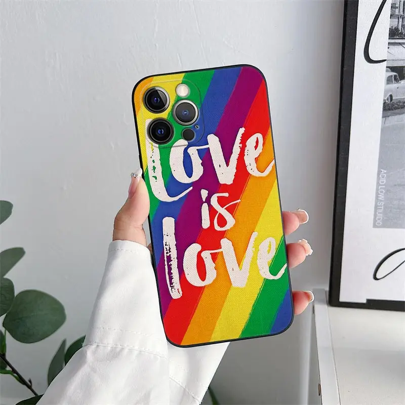 Gay Pride Flag lesbiche custodia per telefono LGBT per iPhone 11 15 Pro Max custodia Coque 14 Plus 13 Pro 12 X XS XR 7 8 SE 2020 TPU Soft Cover