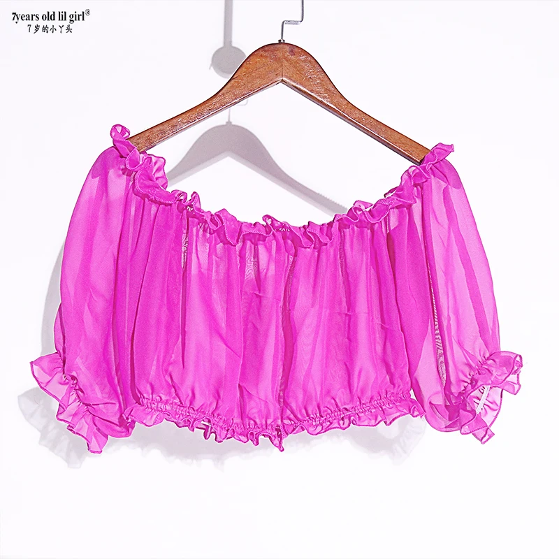 Dance Wear Hot Modern Dance Belly Dance Gypsy Chiffon Bubble Short Sleeve Top 2022NewHEE13