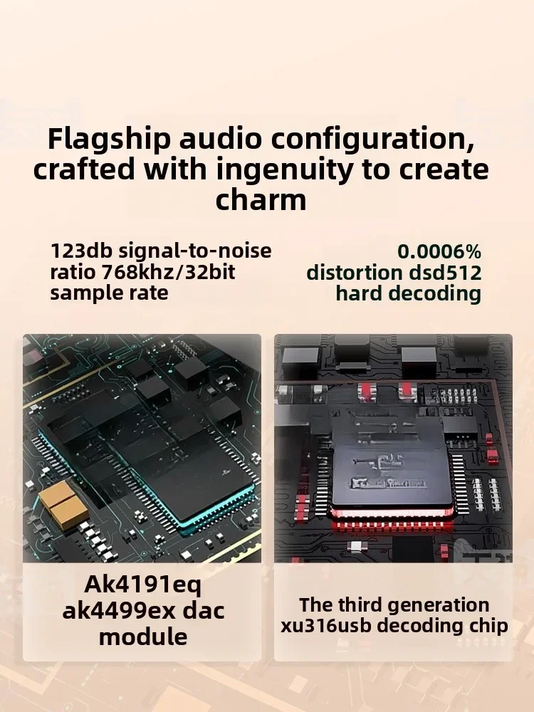 Bluetooth Portable Decoding Ear Amplifier All-in-One HiFi Fever Music Player Small Tail Computer Sound Card