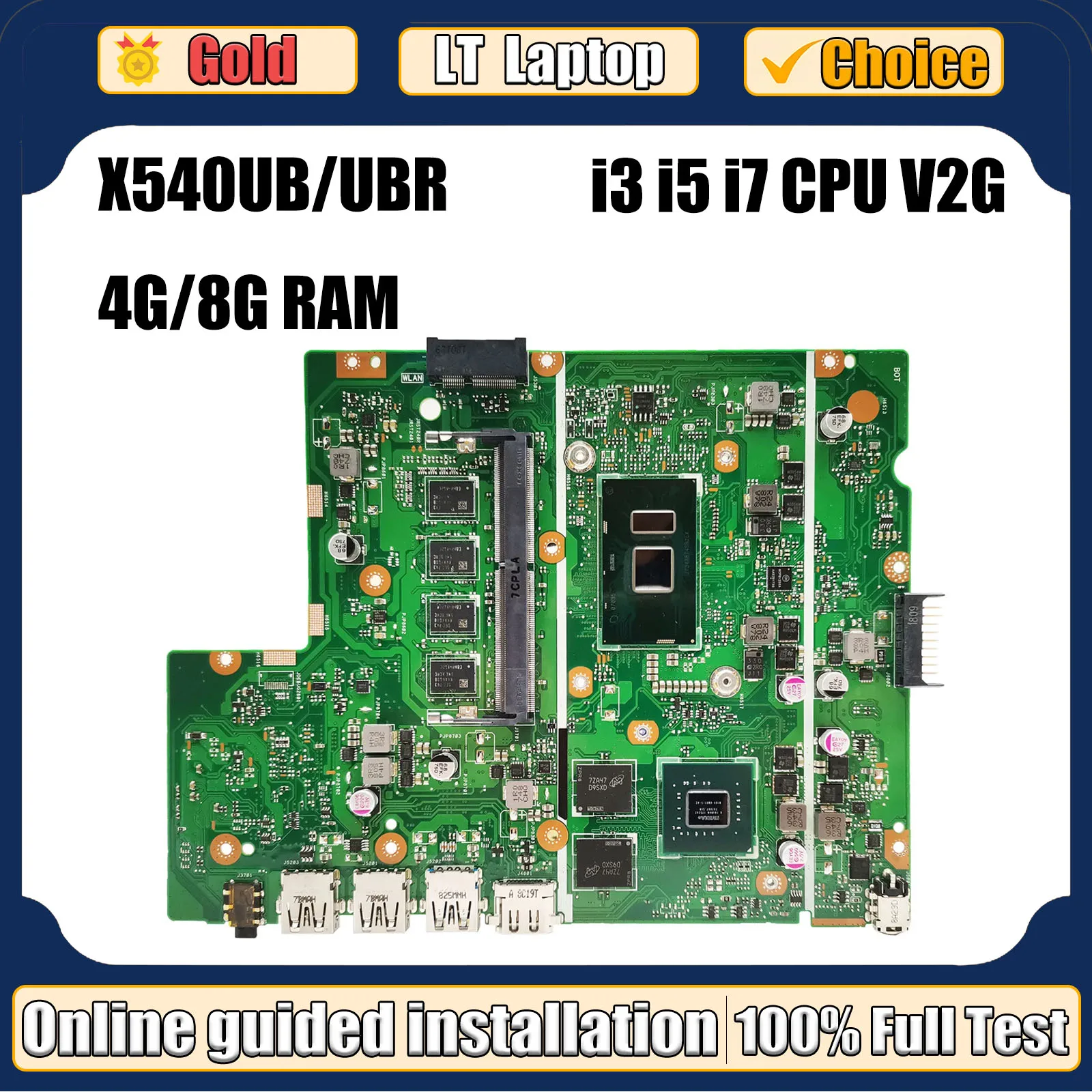 

LT Laptop Mainboard X500U X543U R540U P540U A540U K540U F540U X540UV X540UB X540UBR Motherboard I3 I5 I7 CPU 4GB/8GB-RAM