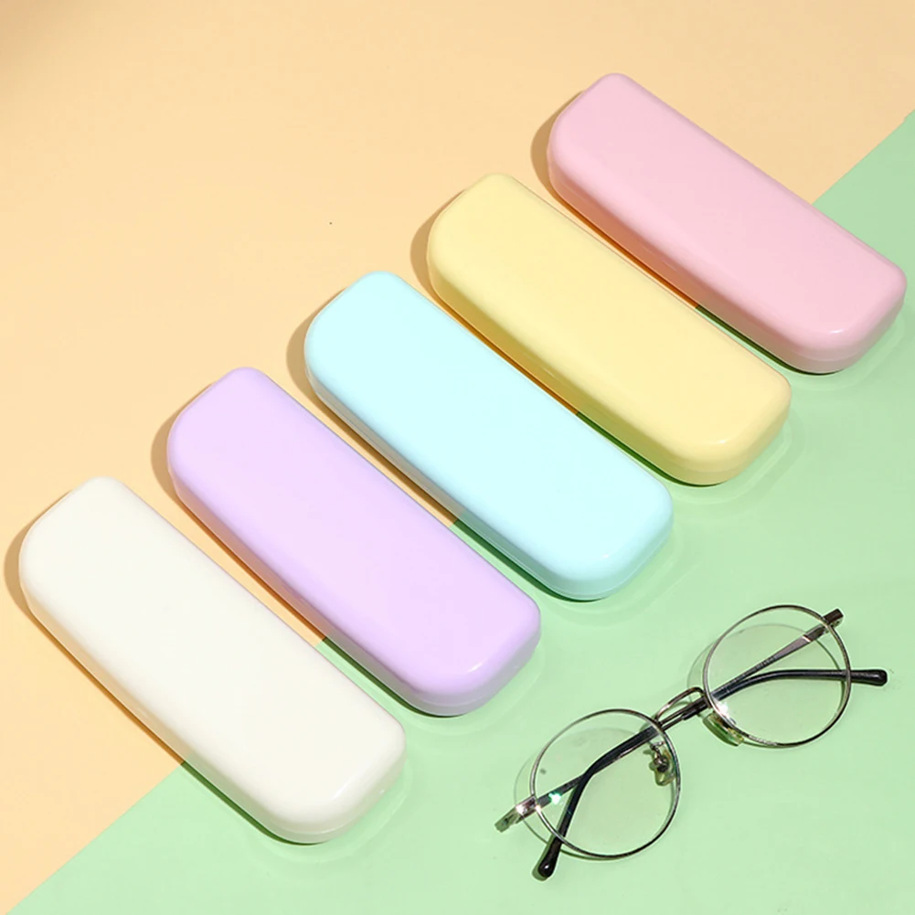 1PC Candy Color Simple Frame Glasses Case Portable Small Fresh Eyewear Protector Case Multi-function Glasses Storage Box