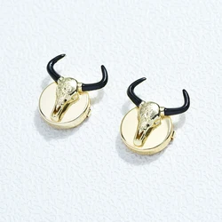 ICEYY 2Pcs Brass Cufflinks Animal Bull Head Button Covers for Tuxedo Business Formal Shirts