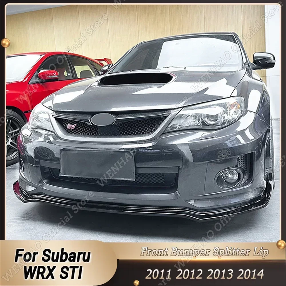 

Front Bumper Lip Spoiler Splitter Diffuser Body Kits Tuning ABS For Subaru WRX STI 2011 2012 2013 2014 Gloss Black/Carbon Look