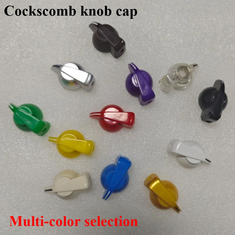 2pcs 6.35mm Chicken Head Potentiometer Knob Guitar Effect Pedal Connector AMPS Jazz Bass Skirted Plactic Control Knob