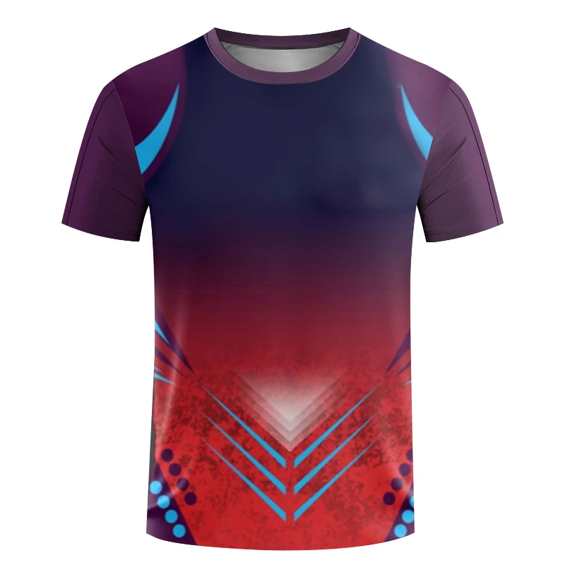 T-shirt stampata da uomo t-shirt Fitness ultrasottile ad asciugatura rapida estate Outdoor Running Top da Badminton da donna traspirante a maniche