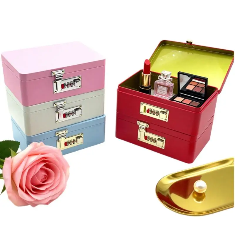 Retro Iron Password Lock Piggy Bank Coin Savings Box with Key Lock Large Capacity Money Safe for Kids Birthday Gifts Home Decor