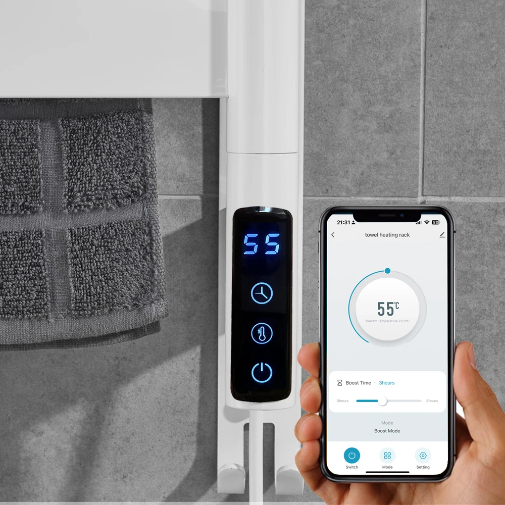 Touch Screen Digital Display Thermostat Switch Temperature Controller Timer With Sensor For Electric Towel Heating Rack Radiator