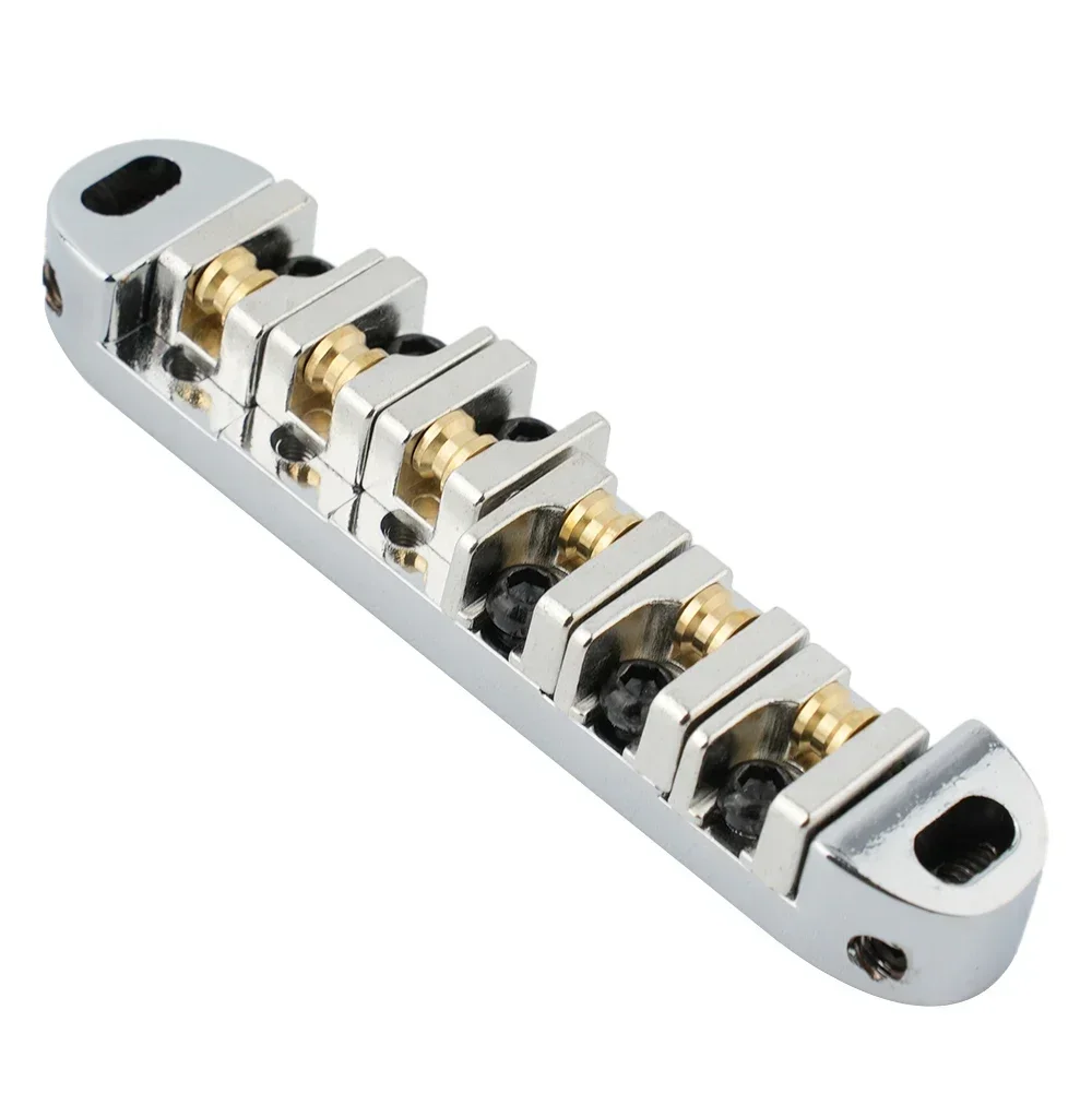 Tune-O-Matic Guitar Bridge Roller Saddles Parts W/ 2 Studs For LP SG Electric Guitars For Over 6mm Posts High Stability Saddle