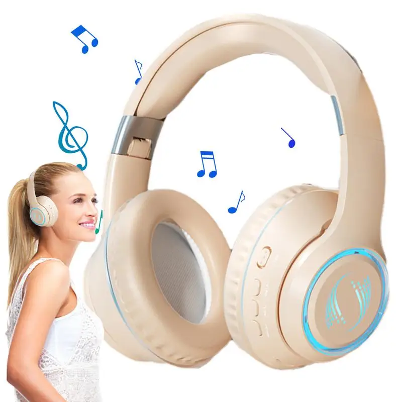 

Wireless Over Ear Headphones Build-In Microphone Noise Isolating Powerful Bass Stereo Earphones Computer Accessories For Pc Home