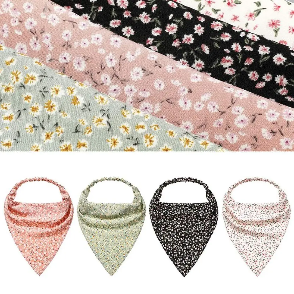 Fashion Summer Women Turban Daisy Floral Hair Bandana Hair Accessories Triangle Triangle Head Scarves Women Girl