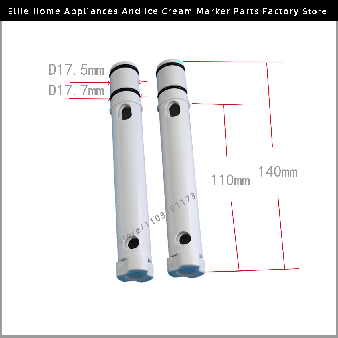 Two Pieces Puffing Air Tubes Plastic Pipe Cylinder Expansion Rod Original Replacement For Donper Ice Cream Machines