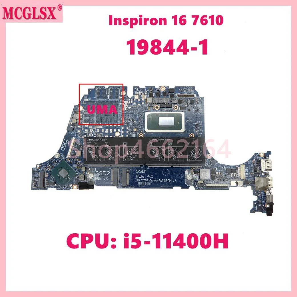 19844-1 With i5-11400H i7-11800H CPU UMA/PM Mainboard For Dell  Vostro 15 7510 Inspiron 16 7610 Laptop Motherboard Tested OK