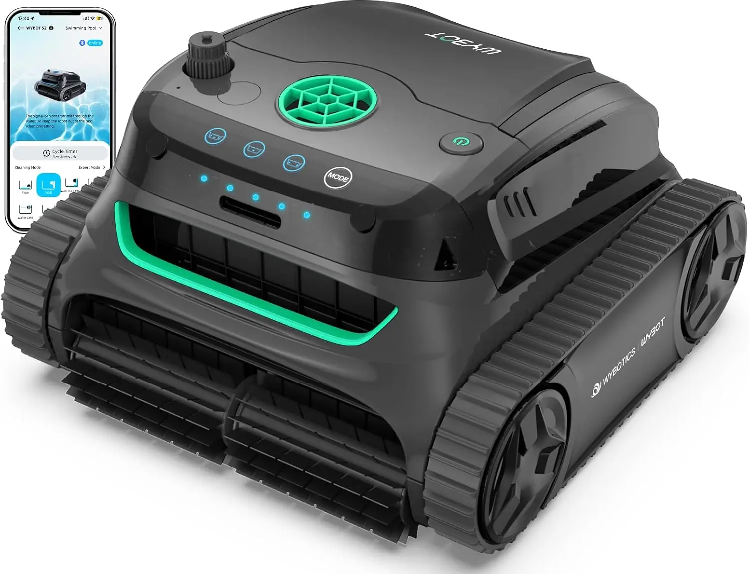 Cordless Pool Vacuum, Robotic Cleaner for  Pools, Touch Mode Switch, 210min Runtime,   Motor