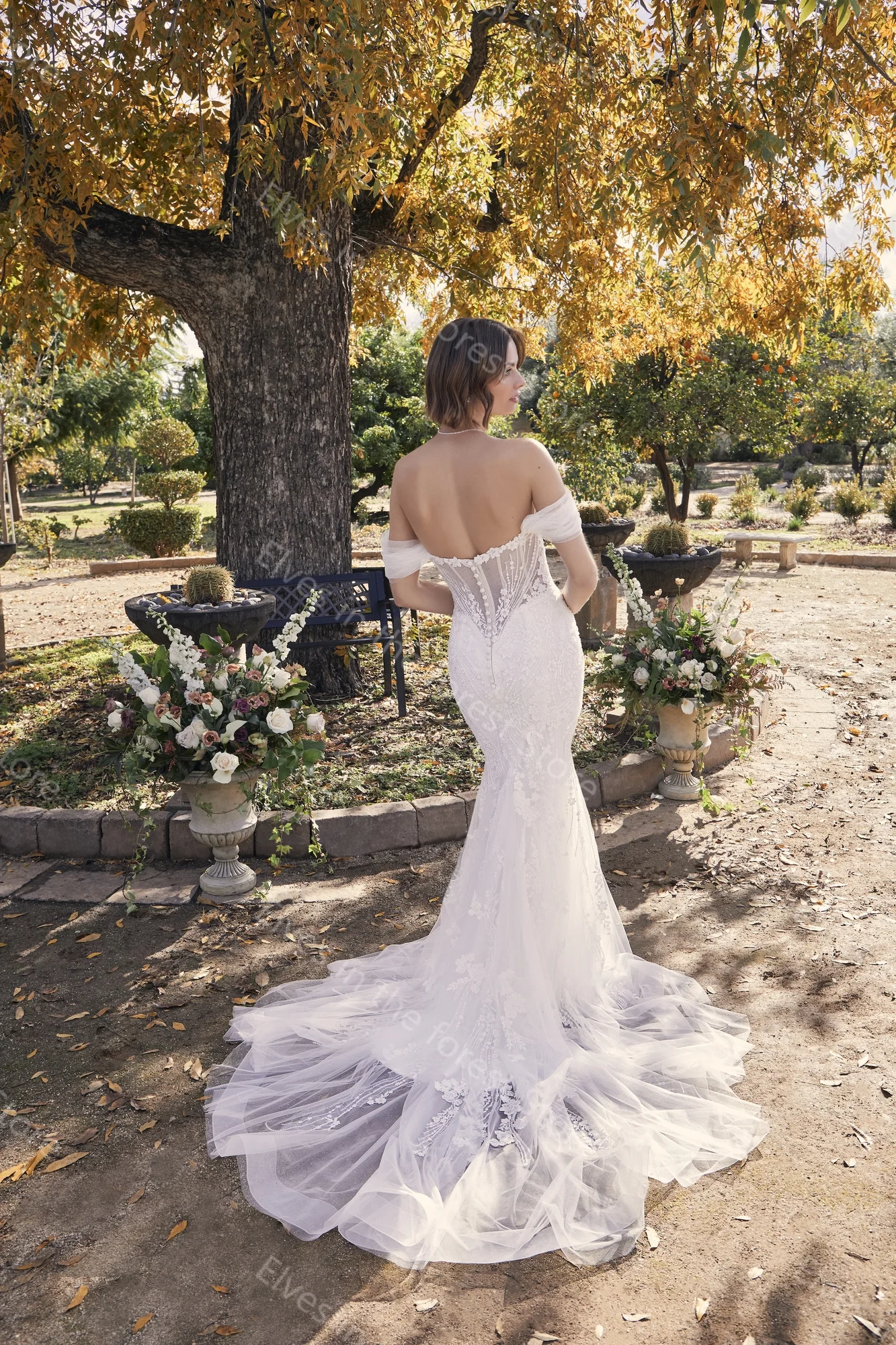 Robes de mariée sirène glamour pour femmes, patients en dentelle hors initié, peu importe les poignées sexy, manches amovibles, robes dos nu