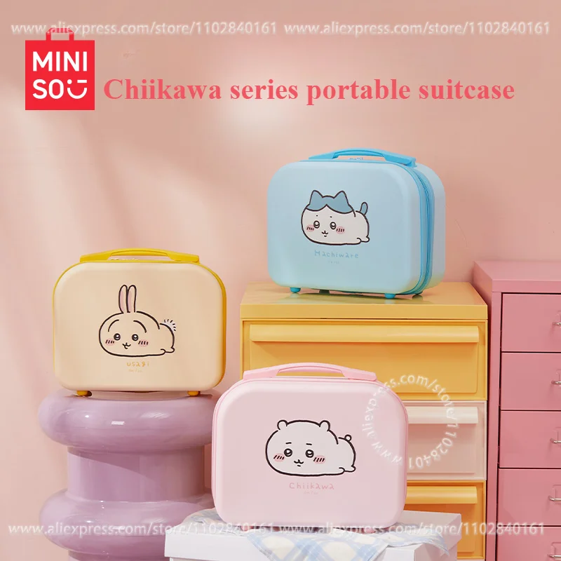 MINISO Portable Suitcase Chiikawa Series Kawaii Storage Easy To Carry for Travel Large Capacity and Cute Peripheral Present