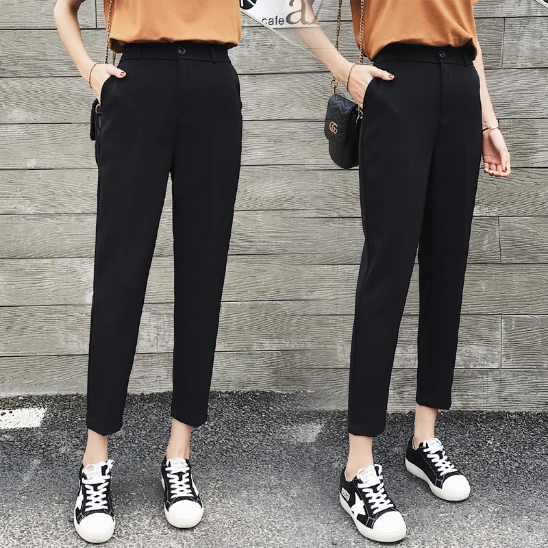 

Женские брюки прямого кроя свободного силуэта, струящиеся, весенне-осенние, с широкими штанинами, стройнящие, с высокой талией, для офиса и повседневной носки