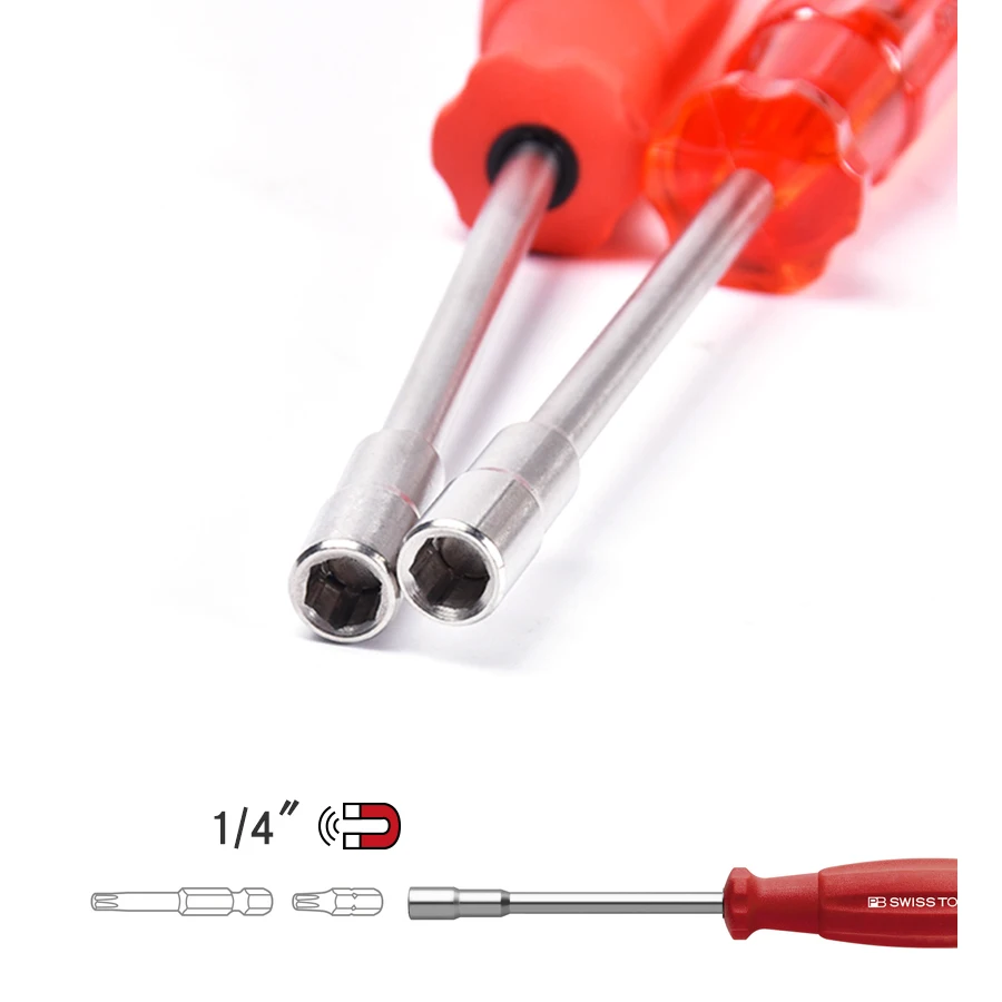 PB SWISS TOOLS 1/4''  antistatic screwdriver handle Swiss imported interchangeable bit socket multifunctional hand driver combi