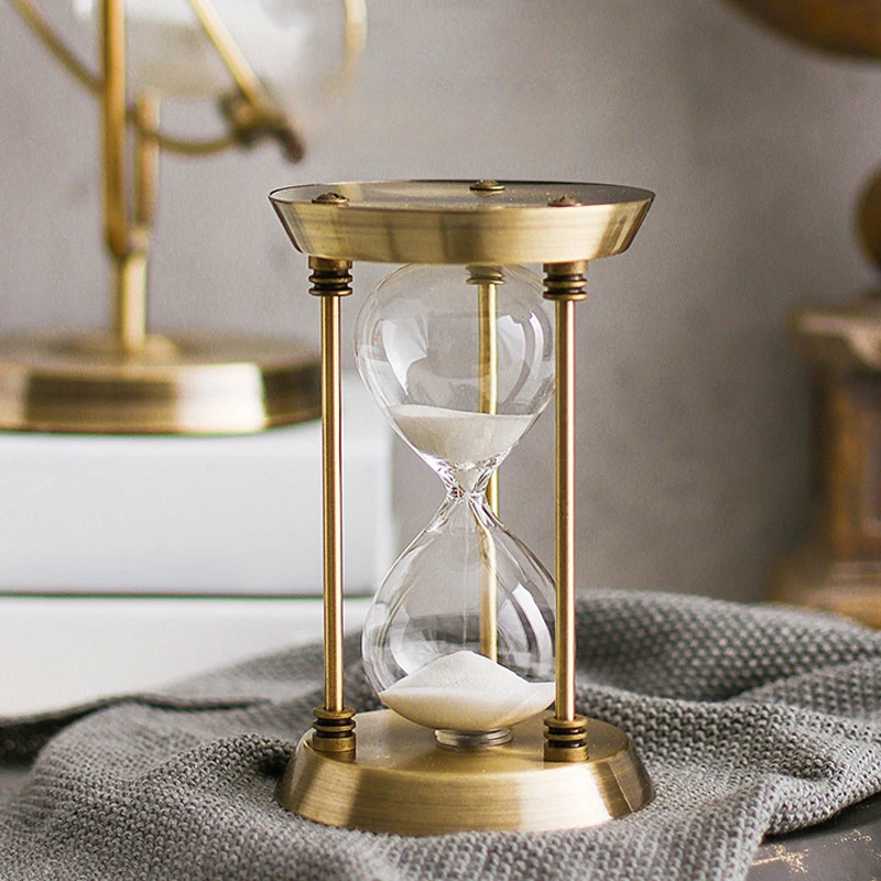 Nordic Retro Metal Hourglass 1/3/5/10/15 Minute Sand Timer Home Bookshelf TV Cabinet Ornaments Living Room Office Decor Gift