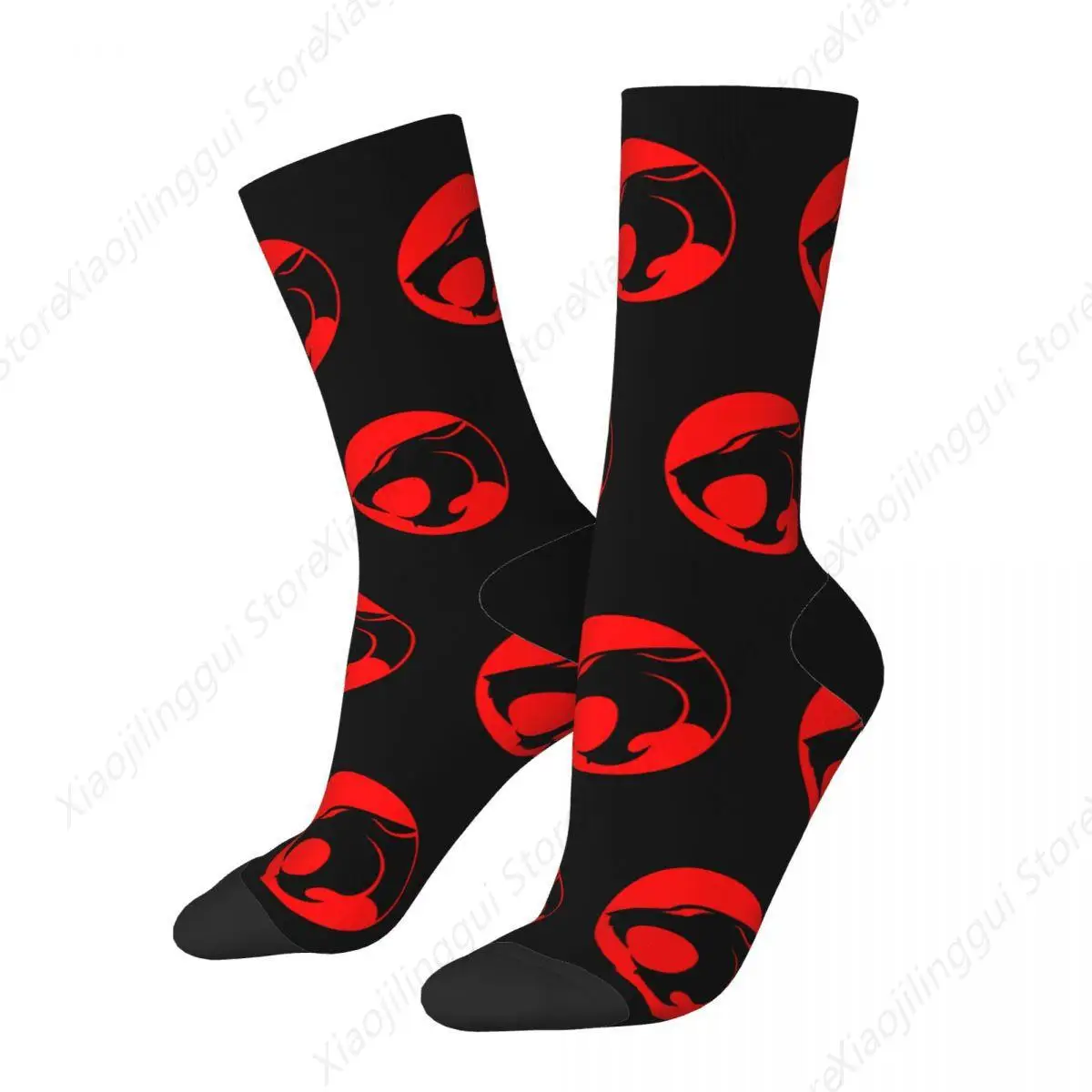 Winter Warm Crazy Design Men Women Harajuku Funny Thundercats Emblem Hip Hop Socks 80s Retro Cartoon Breathable Basketball Socks