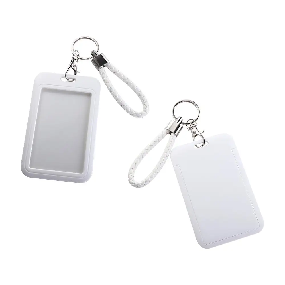 Office Women Men Keyring Credit Card Business Key Chain ID Card Protective ID Card Holders Badge Holders Bus Card Cover