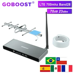 GOBOOST 70dB LTE Cellular Amplifier 4g Signal Booster 700 MHz Band 28 Mobile Phone 4g Network Repeater Gsm 2g 3g 4g Antenna NEW