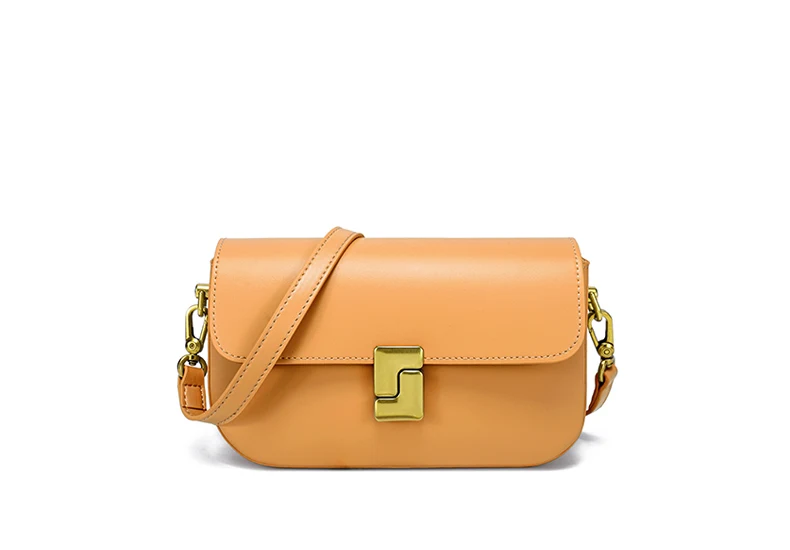 Women’s Split Leather Shoulder Bag Trend Brand Small Square Bags Luxury Designer Handbag Messenger Bag for Female