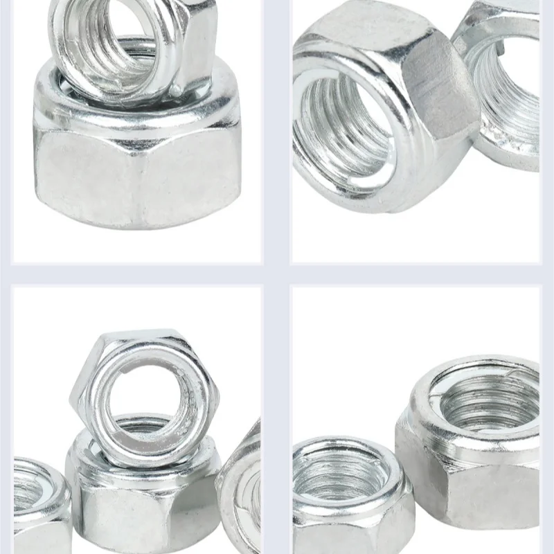 M4 M5 M6 M8 M10 M12 M14 M16 M18 M20 Carbon Steel Metal Insert Hex Hexagon Self Lock Nut Locknut