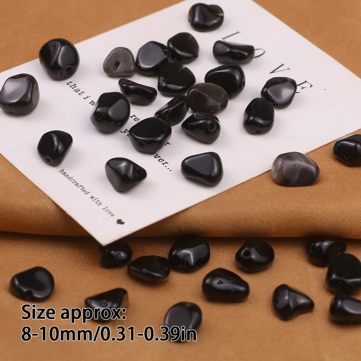 8-10mm Natural Black Obsidian Irregular Chip Stone Beads Loose Beads For DIY Bracelet Necklace Jewelry Craft Accessories