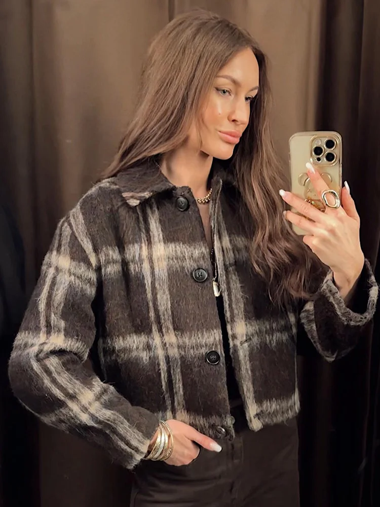 HH أنثى الخريف سترات فضفاضة غير رسمية منقوشة طويلة الأكمام واحدة الصدر المرأة موضة جديدة شيك س الرقبة محبوك معاطف العصرية