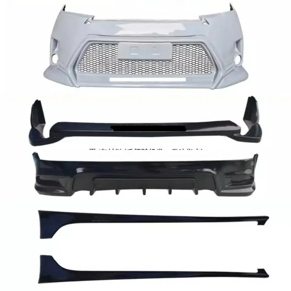 Unpainted Body Kit Front Bumper Front Rear Lip Shovel Side Skirt Assembly For  Yaris 2014 2015 Modified New Style