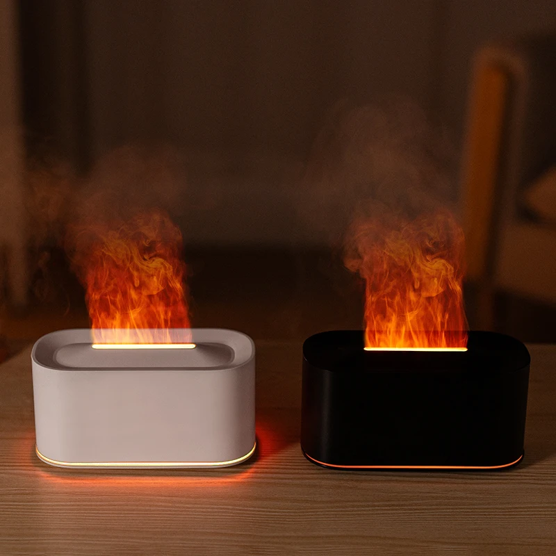 Flame Aromatherapy Machine Home Bedroom Office Desk Atmosphere Light Water Shortage Power Failure USB Humidifier