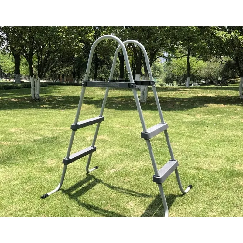 Pool Entry Step Ladder with Secure Non-Slip Steps for Above Ground Outdoor Swimming Pools Assemble Easily