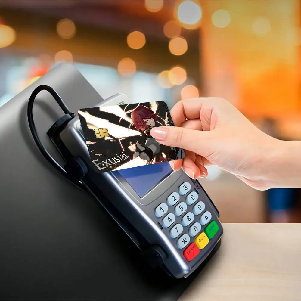 Game Arknights Exusiai Credit Card Skin Stickers for Bank Card Bus Metro Card Sticker Waterproof Gift