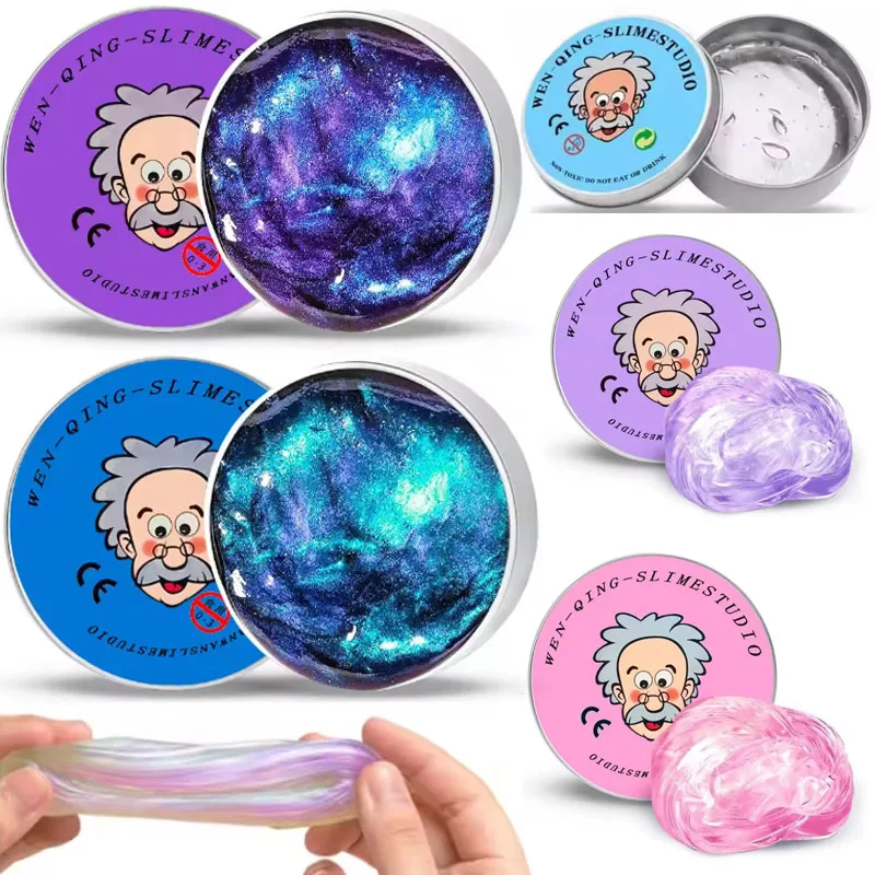 HOT Stress Relief Toys Old Man Liquid Squishy Transparent Crystal Slime Fluffy Foam Putty Gift Safe Bouncy Stretchy Color Slime