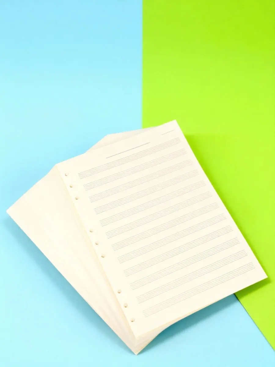 100 Sheets Music Manuscript Paper, 5-Line Staff, 2mm Spacing, Loose-Leaf Blank Composition Notebook for Students & Composers
