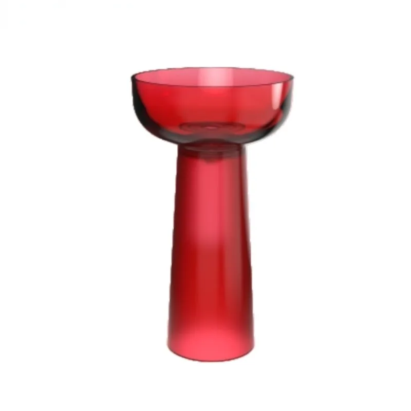 High-End Round Shape Colored Customized Transparent Basin Resin Pedestal Column Hand Wash Basin