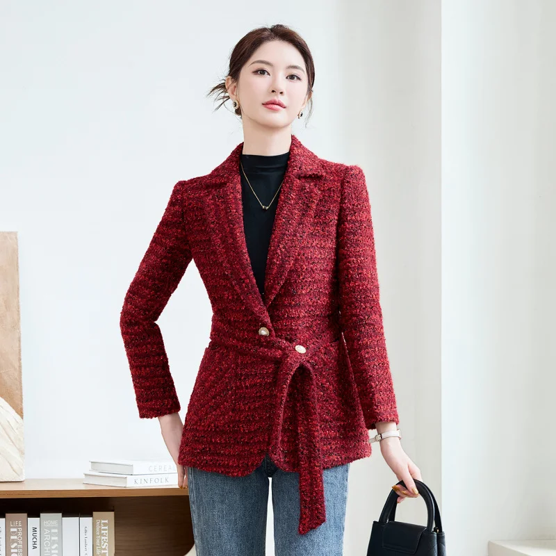 

Simple Elegant Women's Blazer Autumn Winter New Casual Versatile Commuting Slim Thick Professional Suit Jacket