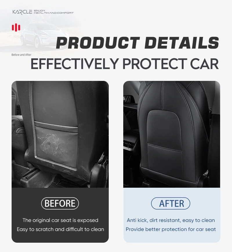 2 Stück Autositz-Rückenschutz für Tesla Model Y/3 Vollflächiges Design, Essentielles Rückenschutz-Zubehör in Originalfahrzeuggröße – Detail 5