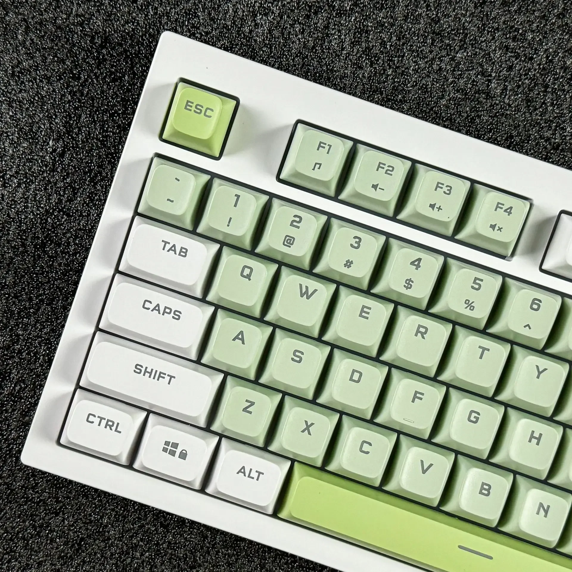 Office Wired Silent Keyboard with Color Backlight Desktop Matcha 87 Keycaps Keyboard for Work Game Adjustable Keyboard