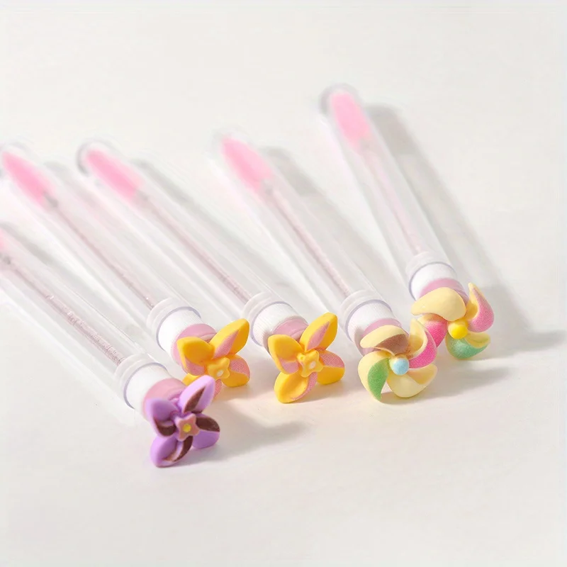 فرشاة حواجب على شكل طاحونة هوائية، رأس حلزوني قابل للانحناء، محمول في عبوة أنبوبية فردية #3