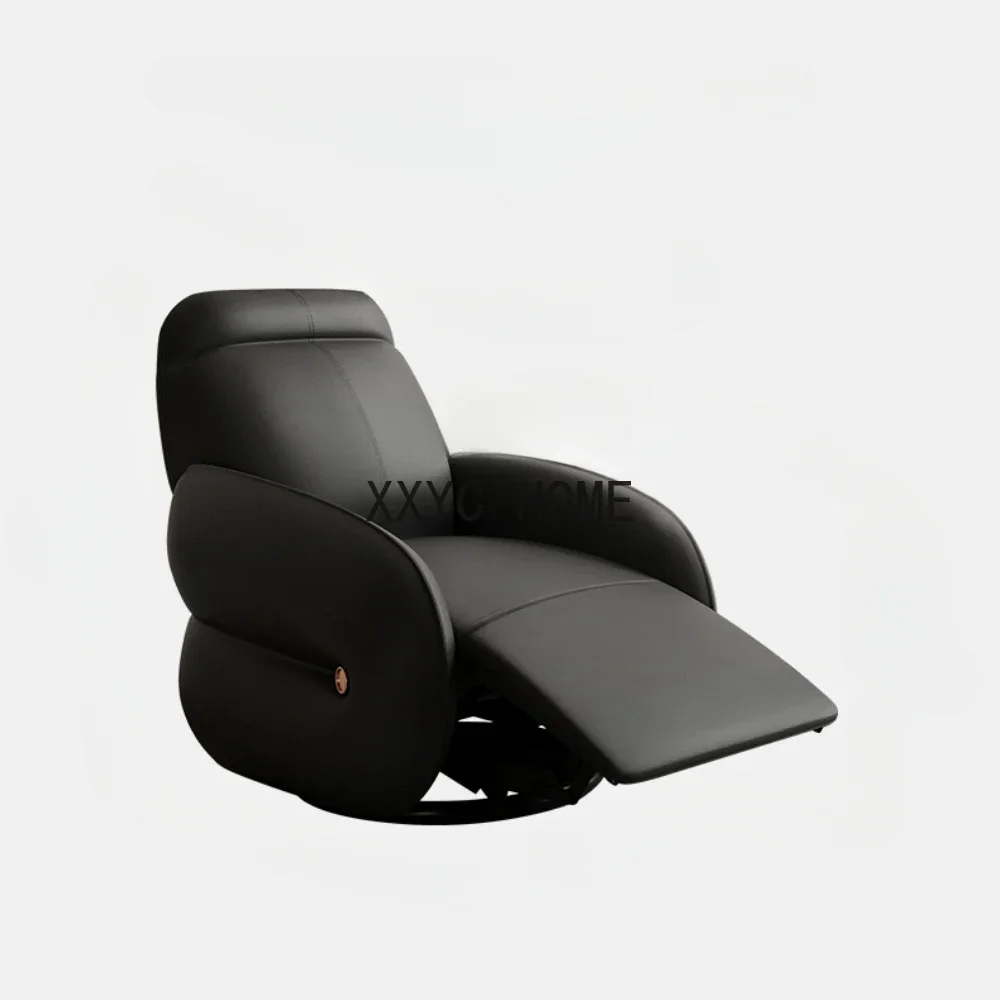 Bank Zwart Retro Franse Functie Elektrische Slaapschommelende Draaibare Fauteuil Anti-Krassen Stof Leer