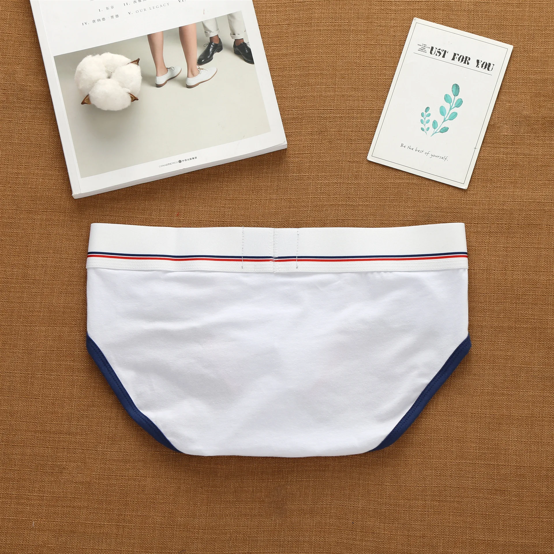 addicted men's Korean letter pure cotton low waist underwear elastic fashion trend briefs